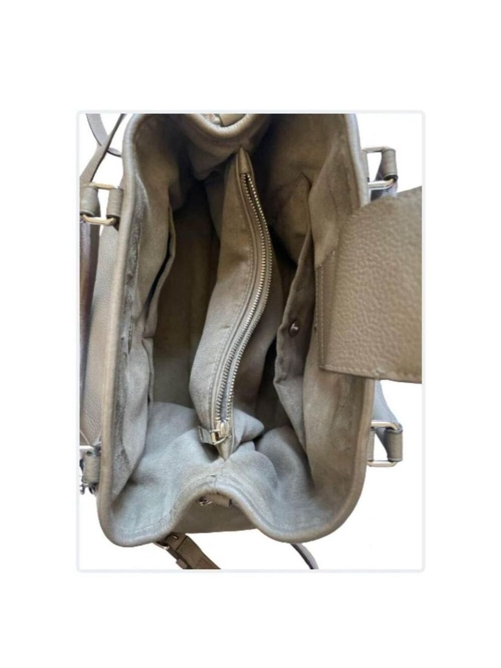 Coach Pebbled Leather Riley Satchel - 14"W x 10"H x 4"D - Medium Grey - Picture 4 of 6
